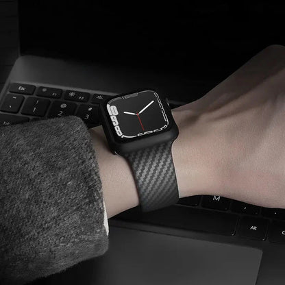 Printed Carbon Fiber Apple Watch Band – Stylish and Durable, Compatible with Apple Watch Series 3, 4, 5, 6, 7, 8, 9, SE (38mm & 42mm) and Ultra 2 (40mm, 41mm, 44mm, 45mm, 49mm) - Wearable Upgrades 
