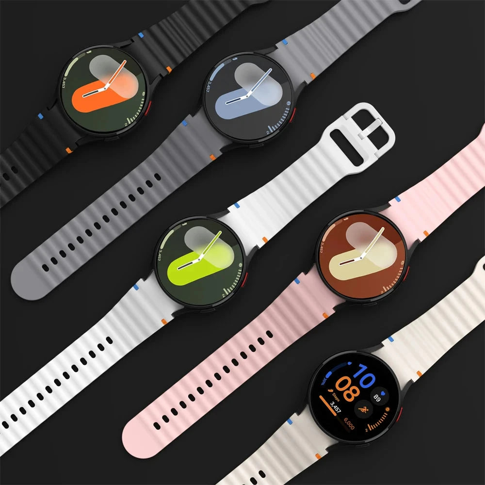 Silicone Sport Band for Samsung Galaxy Watch 7, FE, 6, 5 Pro, 4 Classic – Compatible with 40mm, 42mm, 43mm, 44mm, 46mm, 47mm – Original Correa Bracelet Strap - Wearable Upgrades 
