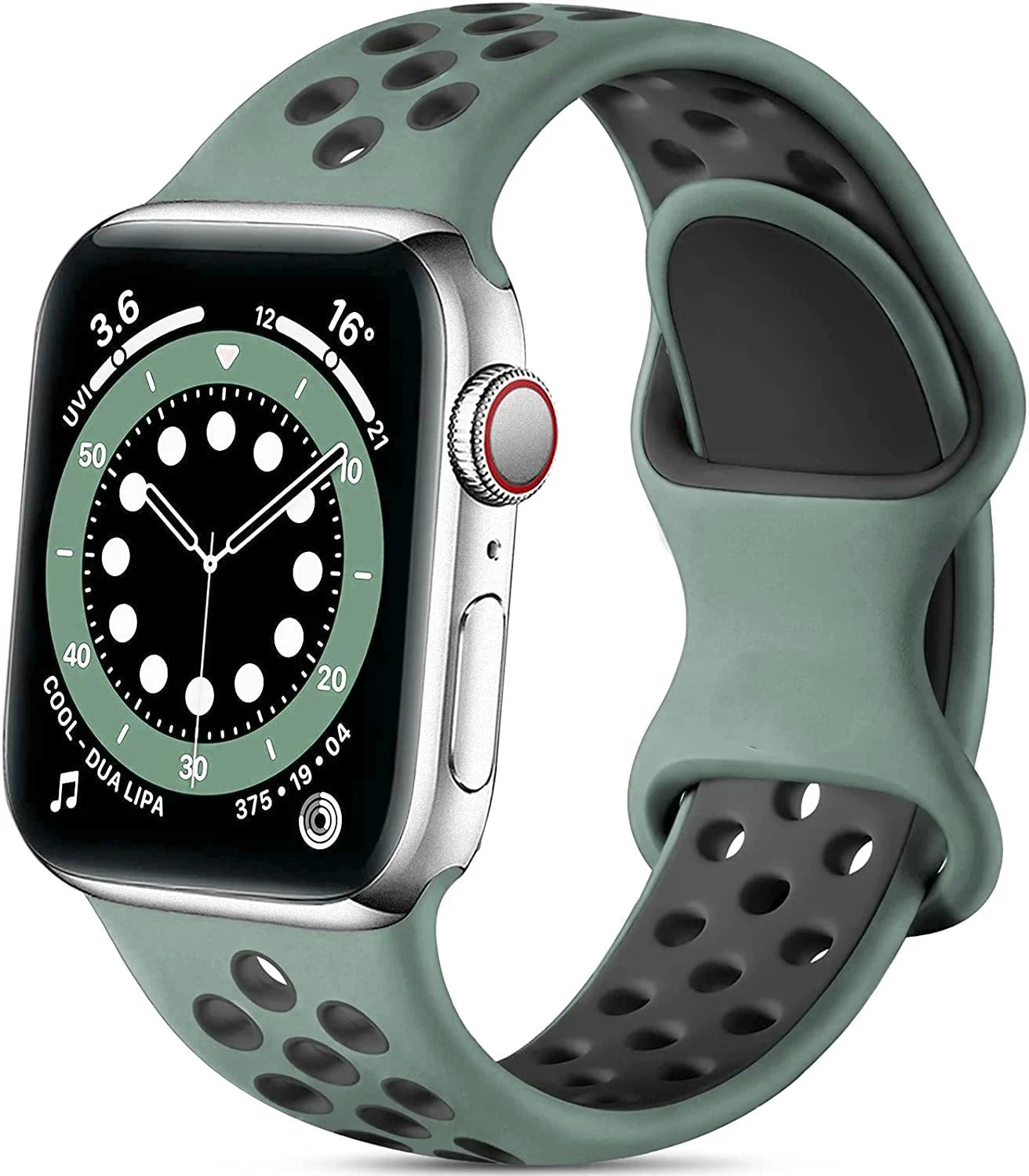 Silicone Strap for Apple Watch Band with Stainless Steel Buckle – Compatible with Apple Watch Series 1, 2, 3 (38mm & 42mm) and Series 4, 5, 6, SE, 7 (40mm, 44mm, 45mm & 41mm) - Wearable Upgrades 