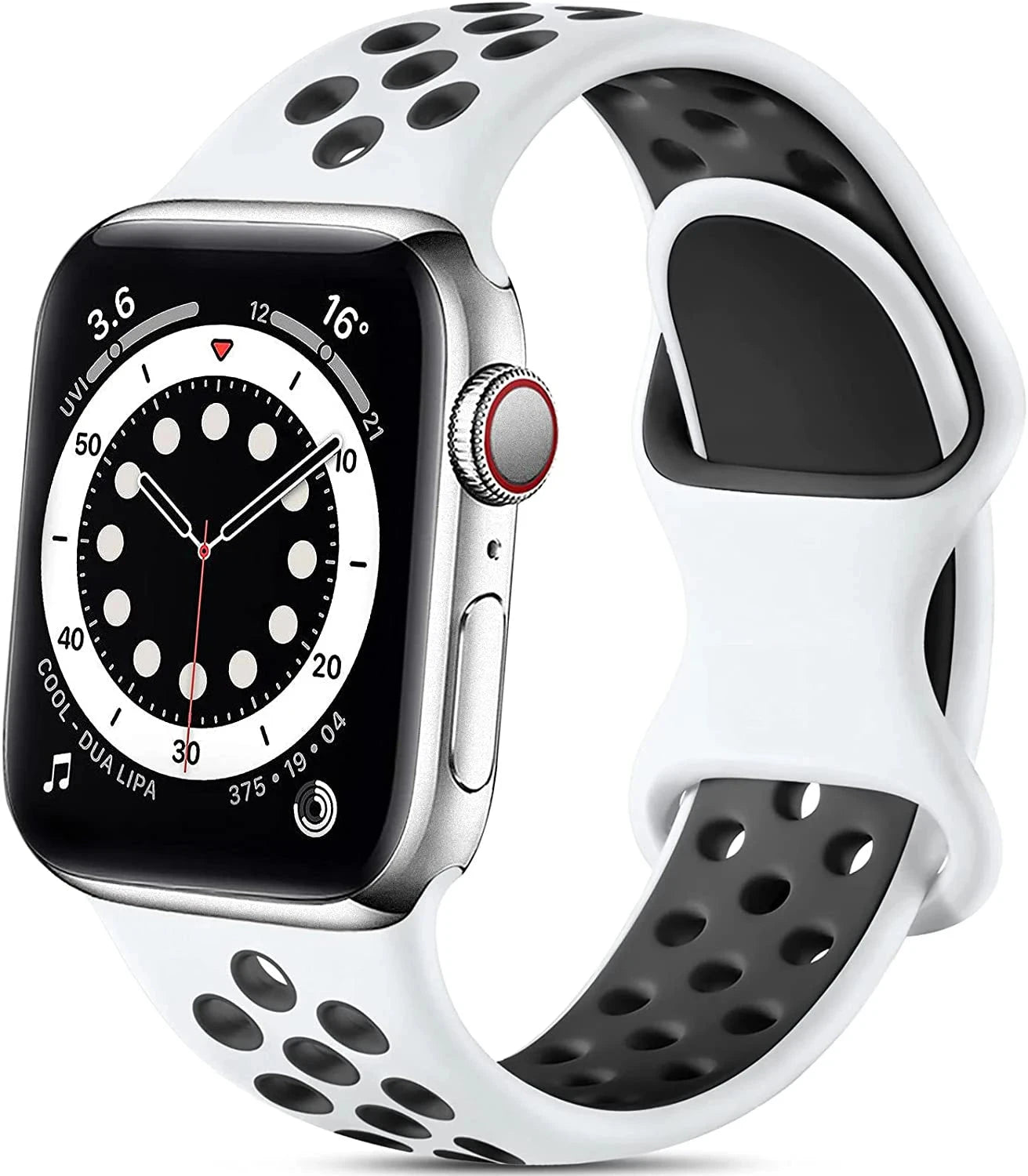 Silicone Strap for Apple Watch Band with Stainless Steel Buckle – Compatible with Apple Watch Series 1, 2, 3 (38mm & 42mm) and Series 4, 5, 6, SE, 7 (40mm, 44mm, 45mm & 41mm) - Wearable Upgrades 