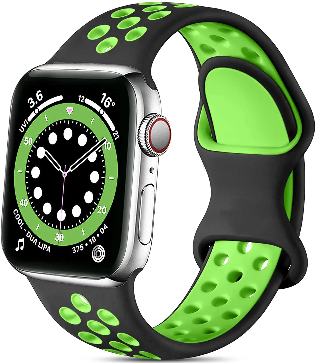 Silicone Strap for Apple Watch Band with Stainless Steel Buckle – Compatible with Apple Watch Series 1, 2, 3 (38mm & 42mm) and Series 4, 5, 6, SE, 7 (40mm, 44mm, 45mm & 41mm) - Wearable Upgrades 
