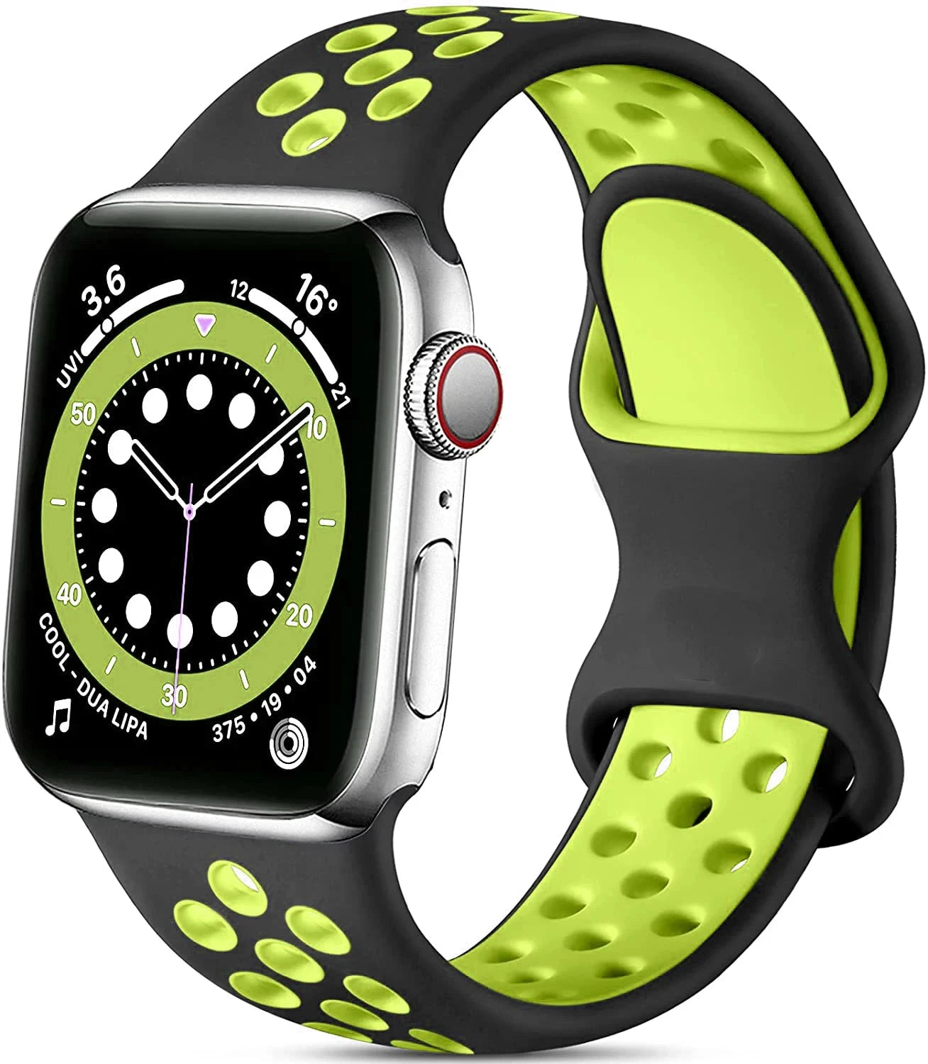 Silicone Strap for Apple Watch Band with Stainless Steel Buckle – Compatible with Apple Watch Series 1, 2, 3 (38mm & 42mm) and Series 4, 5, 6, SE, 7 (40mm, 44mm, 45mm & 41mm) - Wearable Upgrades 