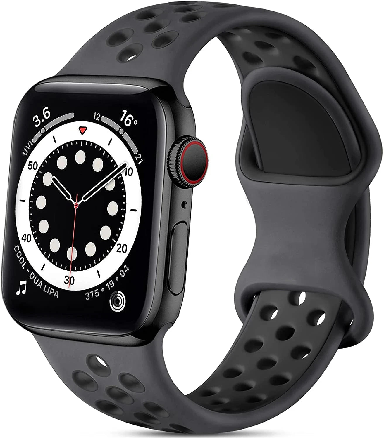 Silicone Strap for Apple Watch Band with Stainless Steel Buckle – Compatible with Apple Watch Series 1, 2, 3 (38mm & 42mm) and Series 4, 5, 6, SE, 7 (40mm, 44mm, 45mm & 41mm) - Wearable Upgrades 