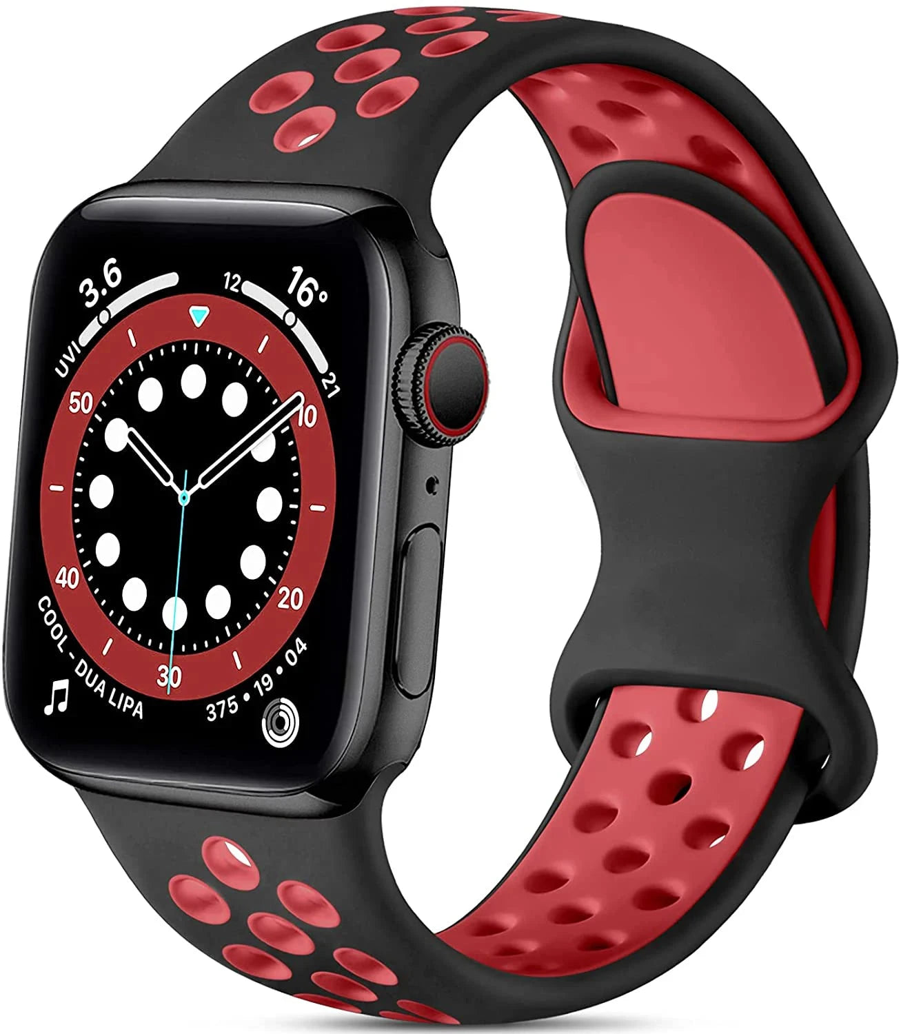 Silicone Strap for Apple Watch Band with Stainless Steel Buckle – Compatible with Apple Watch Series 1, 2, 3 (38mm & 42mm) and Series 4, 5, 6, SE, 7 (40mm, 44mm, 45mm & 41mm) - Wearable Upgrades 
