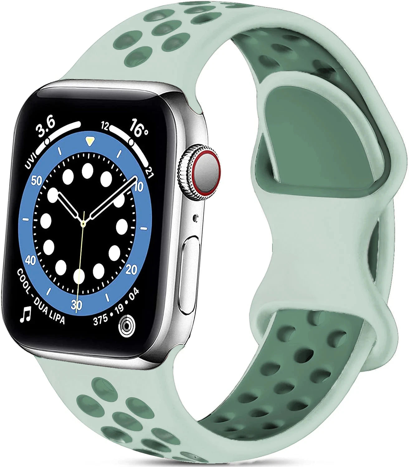 Silicone Strap for Apple Watch Band with Stainless Steel Buckle – Compatible with Apple Watch Series 1, 2, 3 (38mm & 42mm) and Series 4, 5, 6, SE, 7 (40mm, 44mm, 45mm & 41mm) - Wearable Upgrades 