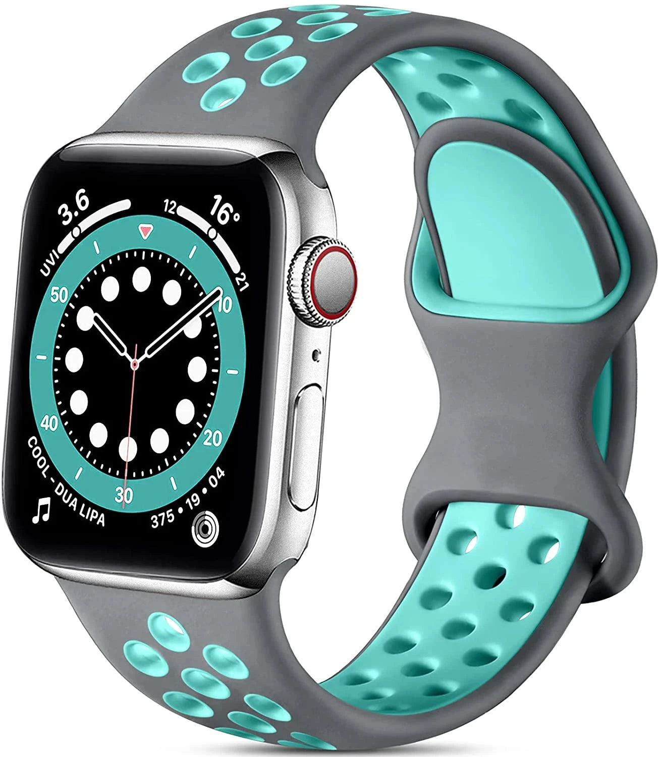 Silicone Strap for Apple Watch Band with Stainless Steel Buckle – Compatible with Apple Watch Series 1, 2, 3 (38mm & 42mm) and Series 4, 5, 6, SE, 7 (40mm, 44mm, 45mm & 41mm) - Wearable Upgrades 