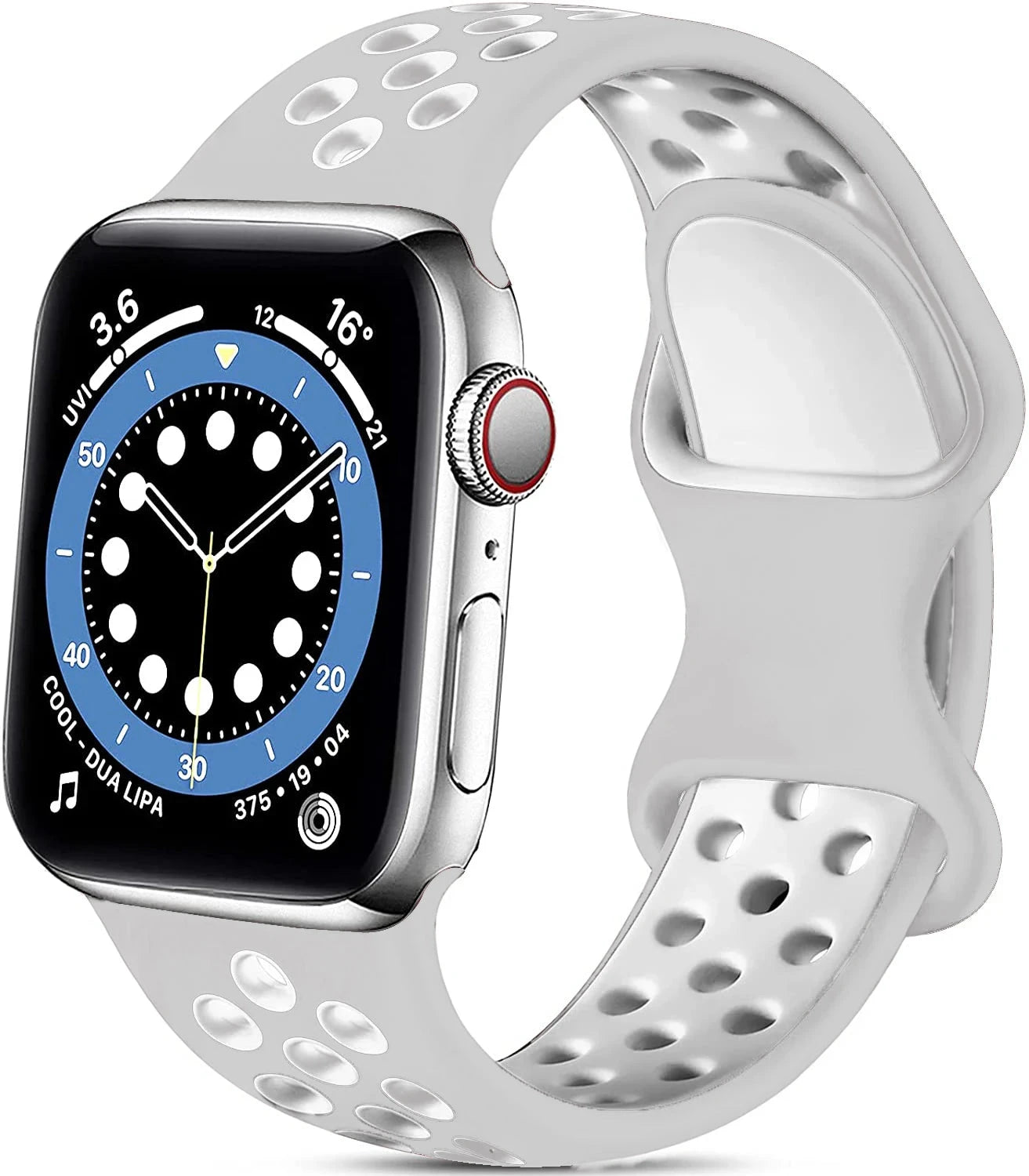 Silicone Strap for Apple Watch Band with Stainless Steel Buckle – Compatible with Apple Watch Series 1, 2, 3 (38mm & 42mm) and Series 4, 5, 6, SE, 7 (40mm, 44mm, 45mm & 41mm) - Wearable Upgrades 