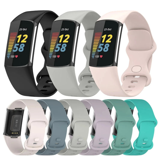 Silicone Strap for Fitbit Charge – Soft Replacement Sport Bracelet, Compatible with Fitbit Charge 6 and Charge 5 Bands - Wearable Upgrades 