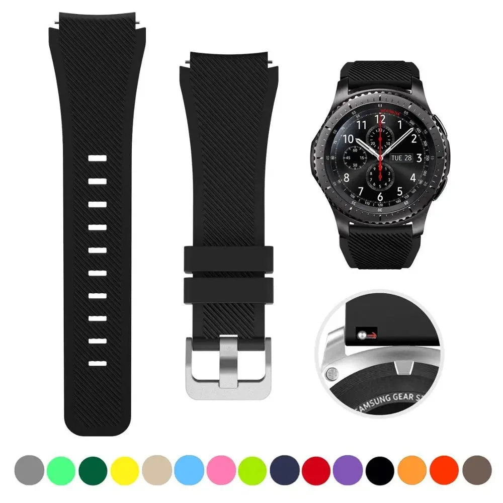 Silicone Strap for Samsung Galaxy Watch 4 & Classic, 46mm, 42mm – Compatible with Active 2, Gear S3/S2, Huawei GT/GT2/GT2/3 Pro – 22mm & 20mm Watchband - Wearable Upgrades 