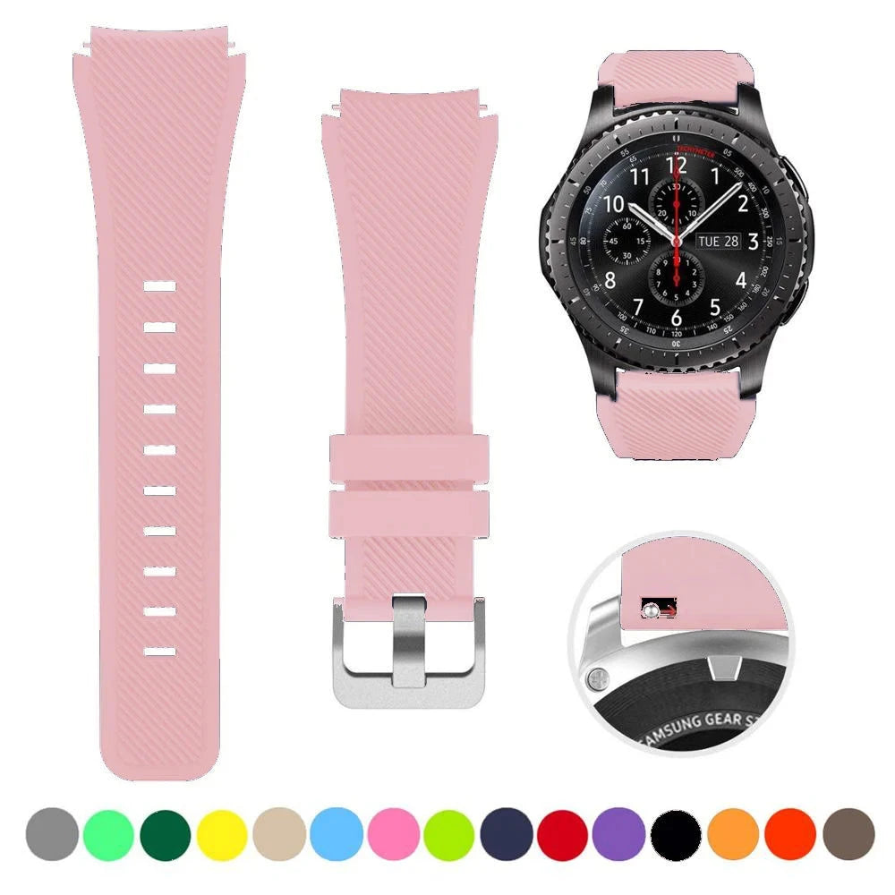 Silicone Strap for Samsung Galaxy Watch 4 & Classic, 46mm, 42mm – Compatible with Active 2, Gear S3/S2, Huawei GT/GT2/GT2/3 Pro – 22mm & 20mm Watchband - Wearable Upgrades 