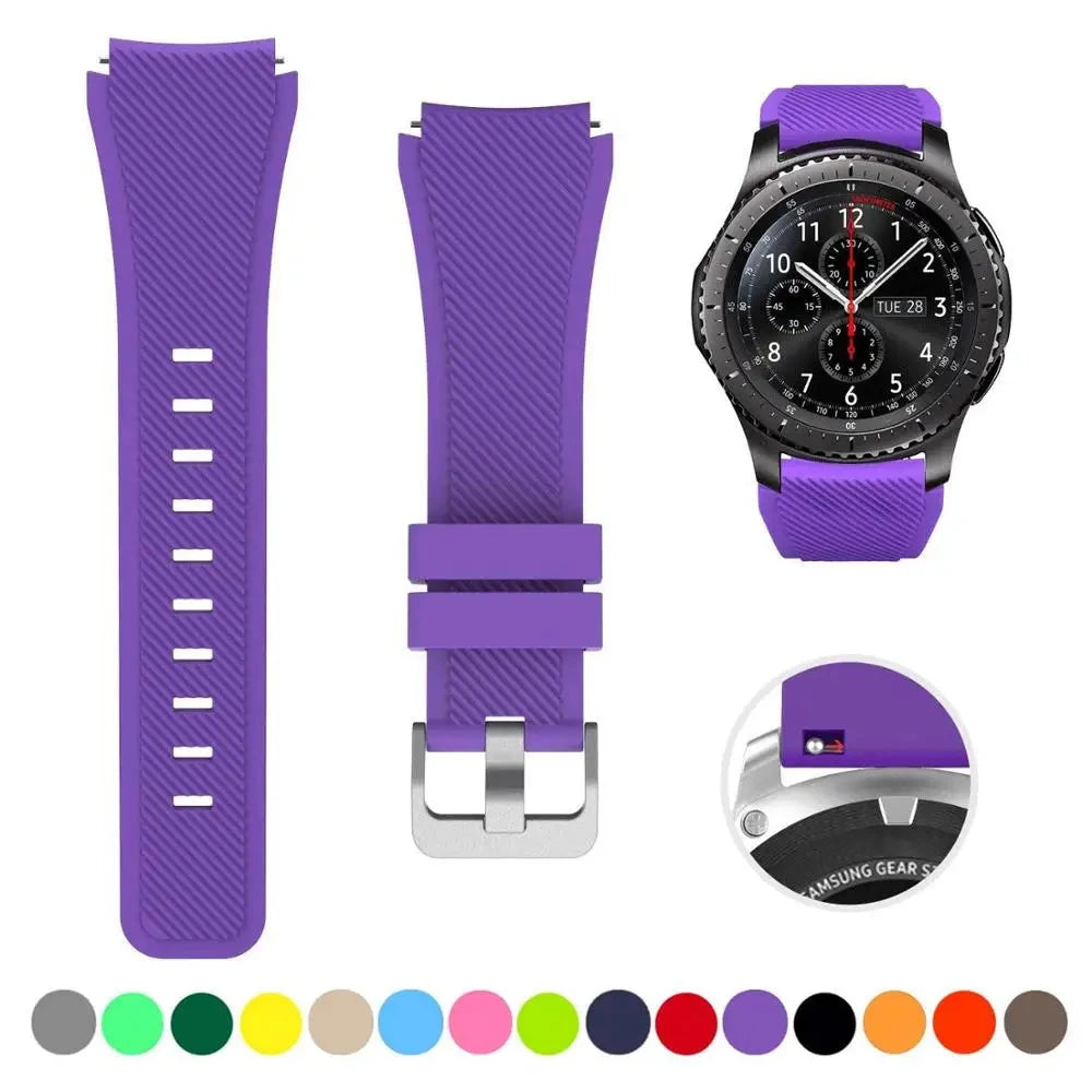 Silicone Strap for Samsung Galaxy Watch 4 & Classic, 46mm, 42mm – Compatible with Active 2, Gear S3/S2, Huawei GT/GT2/GT2/3 Pro – 22mm & 20mm Watchband - Wearable Upgrades 