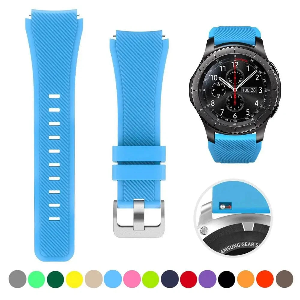Silicone Strap for Samsung Galaxy Watch 4 & Classic, 46mm, 42mm – Compatible with Active 2, Gear S3/S2, Huawei GT/GT2/GT2/3 Pro – 22mm & 20mm Watchband - Wearable Upgrades 