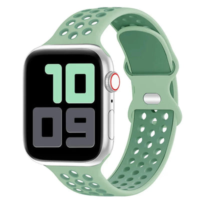 Sport Strap for Apple Watch Band – Breathable Air-Hole Silicone Bracelet, Compatible with Apple Watch Series 6, 7, 8, 9, SE, Ultra 2 (38mm, 40mm, 41mm, 42mm, 44mm, 45mm, 49mm) - Wearable Upgrades 