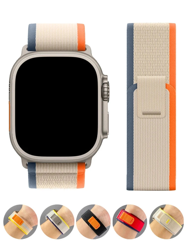 Trail Loop Strap for Apple Watch Ultra 2 – Adjustable Band Compatible with 38mm, 40mm, 41mm, 42mm, 44mm, 45mm, 46mm, and 49mm (Series 3, 5, 6, 7, 8, 9, 10, SE) - Wearable Upgrades 