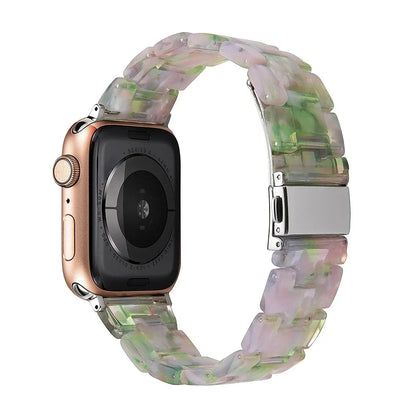 Transparent Resin Apple Watch Band with Stainless Steel Buckle, Compatible with Apple Watch Series 1-8, SE, and Ultra (38mm, 40mm, 41mm, 42mm, 44mm, 45mm, 49mm) - Wearable Upgrades 