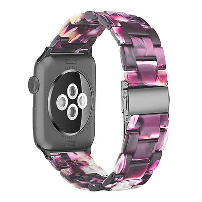 Transparent Resin Apple Watch Band with Stainless Steel Buckle, Compatible with Apple Watch Series 1-8, SE, and Ultra (38mm, 40mm, 41mm, 42mm, 44mm, 45mm, 49mm) - Wearable Upgrades 