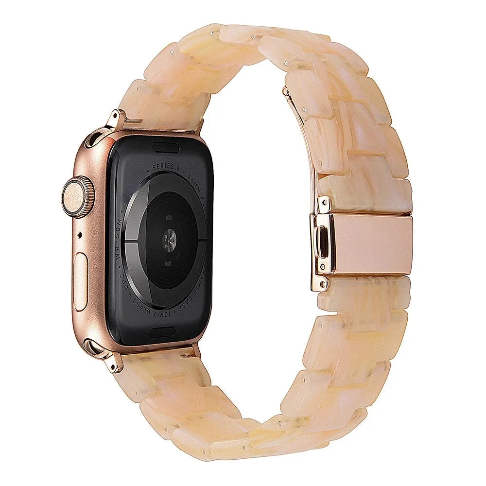 Transparent Resin Apple Watch Band with Stainless Steel Buckle, Compatible with Apple Watch Series 1-8, SE, and Ultra (38mm, 40mm, 41mm, 42mm, 44mm, 45mm, 49mm) - Wearable Upgrades 