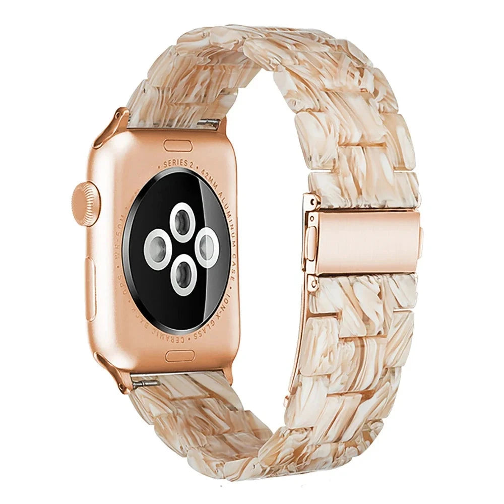 Transparent Resin Apple Watch Band with Stainless Steel Buckle, Compatible with Apple Watch Series 1-8, SE, and Ultra (38mm, 40mm, 41mm, 42mm, 44mm, 45mm, 49mm) - Wearable Upgrades 