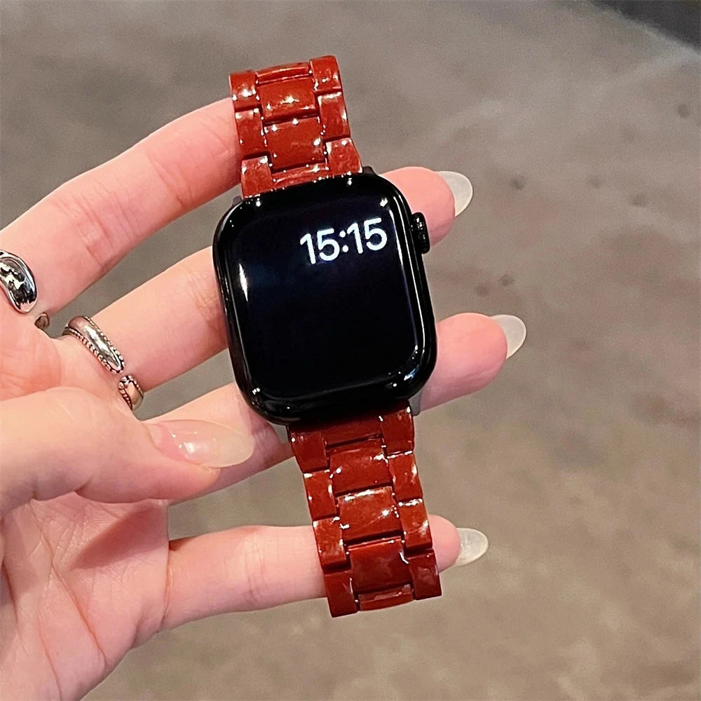 Deep Red resin Apple Watch band