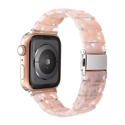 Transparent Resin Apple Watch Band with Stainless Steel Buckle, Compatible with Apple Watch Series 1-8, SE, and Ultra (38mm, 40mm, 41mm, 42mm, 44mm, 45mm, 49mm) - Wearable Upgrades 