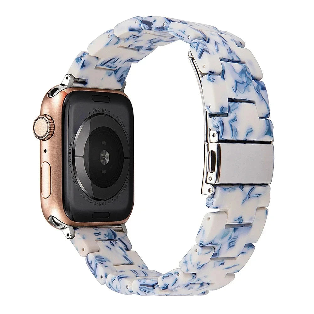 Transparent Resin Apple Watch Band with Stainless Steel Buckle, Compatible with Apple Watch Series 1-8, SE, and Ultra (38mm, 40mm, 41mm, 42mm, 44mm, 45mm, 49mm) - Wearable Upgrades 