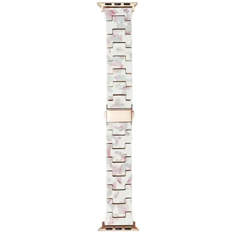 Transparent Resin Apple Watch Band with Stainless Steel Buckle, Compatible with Apple Watch Series 1-8, SE, and Ultra (38mm, 40mm, 41mm, 42mm, 44mm, 45mm, 49mm) - Wearable Upgrades 