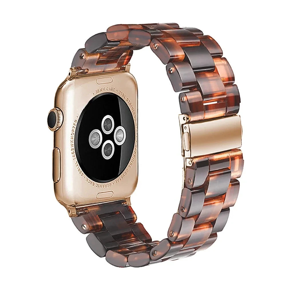 Transparent Resin Apple Watch Band with Stainless Steel Buckle, Compatible with Apple Watch Series 1-8, SE, and Ultra (38mm, 40mm, 41mm, 42mm, 44mm, 45mm, 49mm) - Wearable Upgrades 