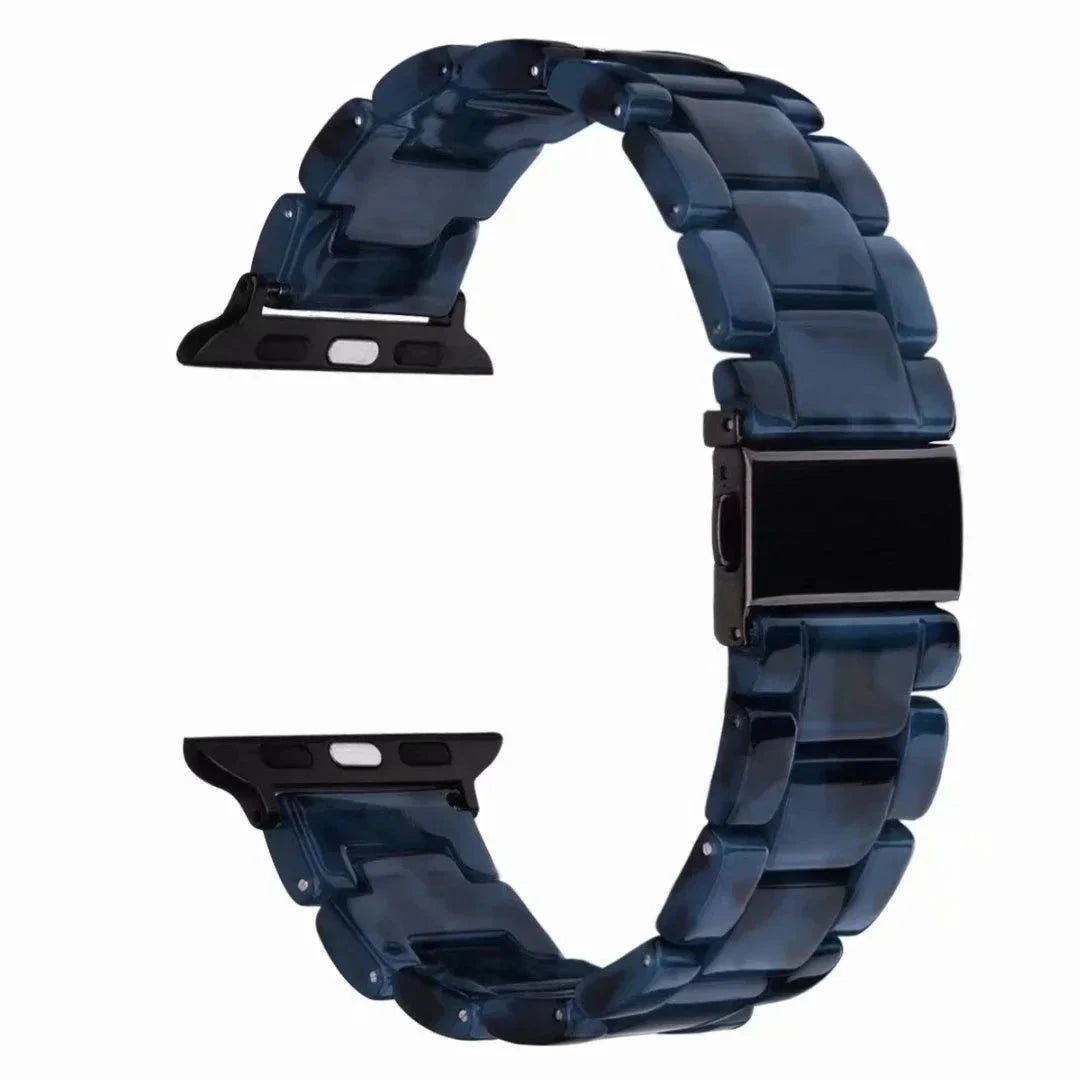Transparent Resin Apple Watch Band with Stainless Steel Buckle, Compatible with Apple Watch Series 1-8, SE, and Ultra (38mm, 40mm, 41mm, 42mm, 44mm, 45mm, 49mm) - Wearable Upgrades 