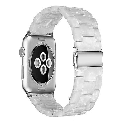 Transparent Resin Apple Watch Band with Stainless Steel Buckle, Compatible with Apple Watch Series 1-8, SE, and Ultra (38mm, 40mm, 41mm, 42mm, 44mm, 45mm, 49mm) - Wearable Upgrades 