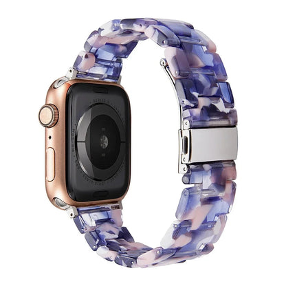 Transparent Resin Apple Watch Band with Stainless Steel Buckle, Compatible with Apple Watch Series 1-8, SE, and Ultra (38mm, 40mm, 41mm, 42mm, 44mm, 45mm, 49mm) - Wearable Upgrades 