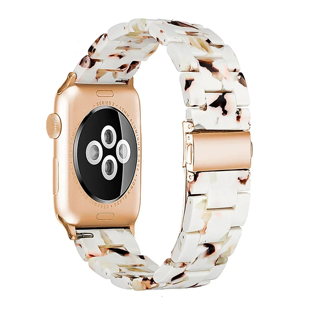 Transparent Resin Apple Watch Band with Stainless Steel Buckle, Compatible with Apple Watch Series 1-8, SE, and Ultra (38mm, 40mm, 41mm, 42mm, 44mm, 45mm, 49mm) - Wearable Upgrades 