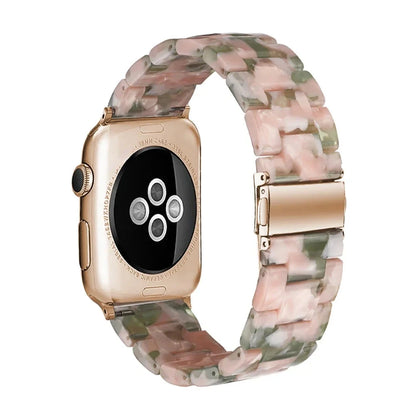 Transparent Resin Apple Watch Band with Stainless Steel Buckle, Compatible with Apple Watch Series 1-8, SE, and Ultra (38mm, 40mm, 41mm, 42mm, 44mm, 45mm, 49mm) - Wearable Upgrades 