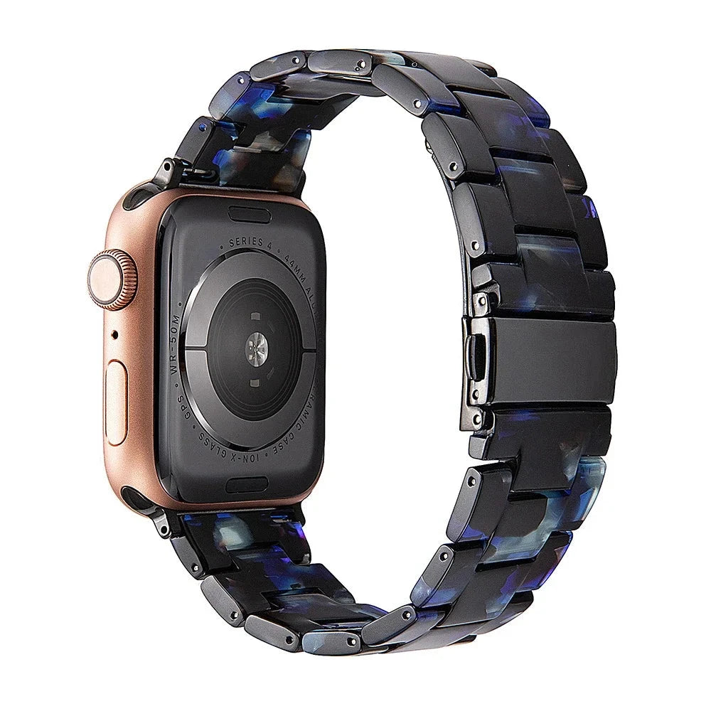 Transparent Resin Apple Watch Band with Stainless Steel Buckle, Compatible with Apple Watch Series 1-8, SE, and Ultra (38mm, 40mm, 41mm, 42mm, 44mm, 45mm, 49mm) - Wearable Upgrades 