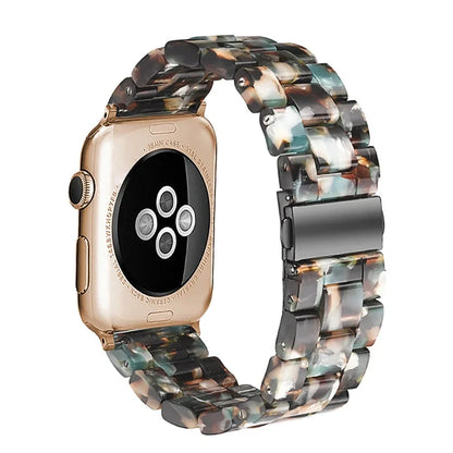 Transparent Resin Apple Watch Band with Stainless Steel Buckle, Compatible with Apple Watch Series 1-8, SE, and Ultra (38mm, 40mm, 41mm, 42mm, 44mm, 45mm, 49mm) - Wearable Upgrades 