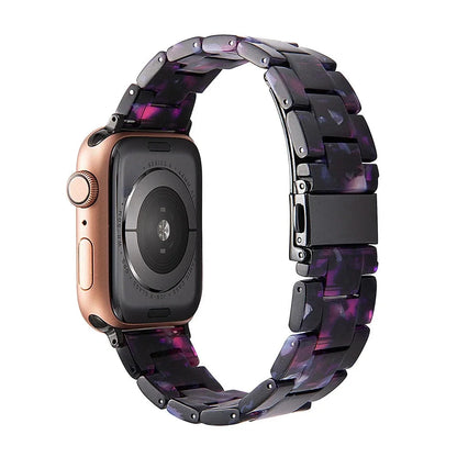 Transparent Resin Apple Watch Band with Stainless Steel Buckle, Compatible with Apple Watch Series 1-8, SE, and Ultra (38mm, 40mm, 41mm, 42mm, 44mm, 45mm, 49mm) - Wearable Upgrades 