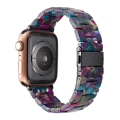 Transparent Resin Apple Watch Band with Stainless Steel Buckle, Compatible with Apple Watch Series 1-8, SE, and Ultra (38mm, 40mm, 41mm, 42mm, 44mm, 45mm, 49mm) - Wearable Upgrades 