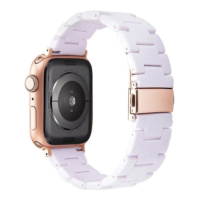 Transparent Resin Apple Watch Band with Stainless Steel Buckle, Compatible with Apple Watch Series 1-8, SE, and Ultra (38mm, 40mm, 41mm, 42mm, 44mm, 45mm, 49mm) - Wearable Upgrades 