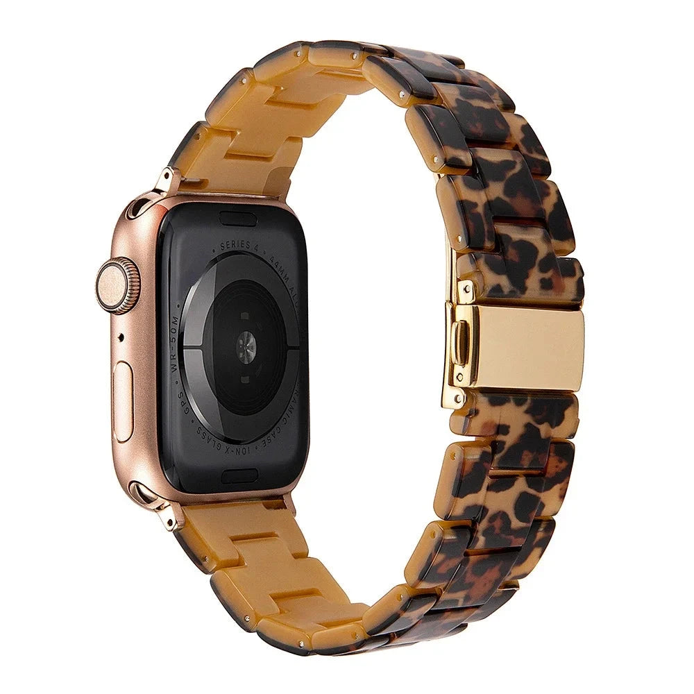 Transparent Resin Apple Watch Band with Stainless Steel Buckle, Compatible with Apple Watch Series 1-8, SE, and Ultra (38mm, 40mm, 41mm, 42mm, 44mm, 45mm, 49mm) - Wearable Upgrades 