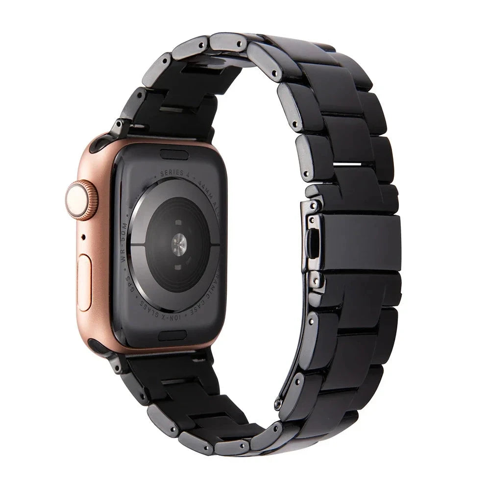 Transparent Resin Apple Watch Band with Stainless Steel Buckle, Compatible with Apple Watch Series 1-8, SE, and Ultra (38mm, 40mm, 41mm, 42mm, 44mm, 45mm, 49mm) - Wearable Upgrades 