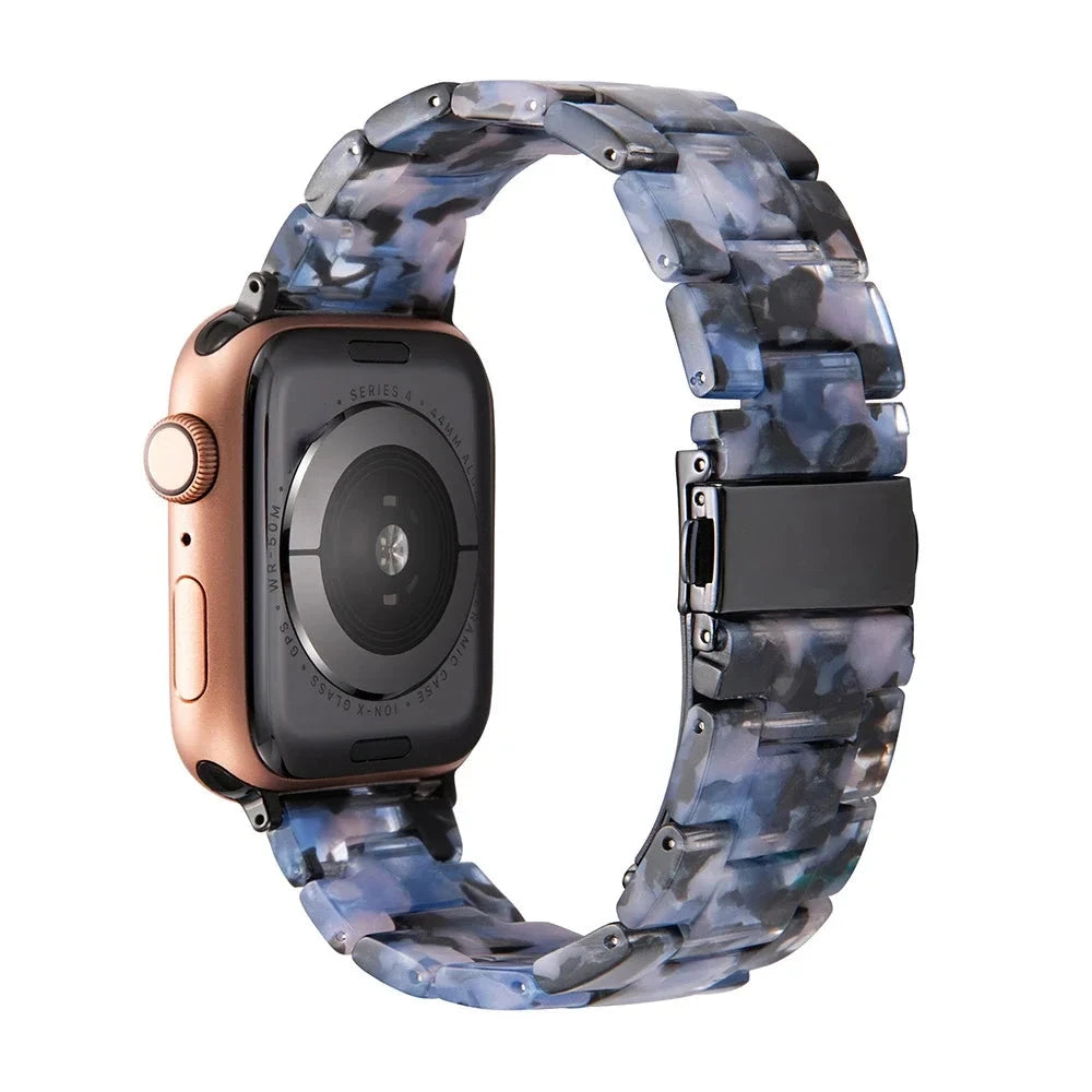 Transparent Resin Apple Watch Band with Stainless Steel Buckle, Compatible with Apple Watch Series 1-8, SE, and Ultra (38mm, 40mm, 41mm, 42mm, 44mm, 45mm, 49mm) - Wearable Upgrades 