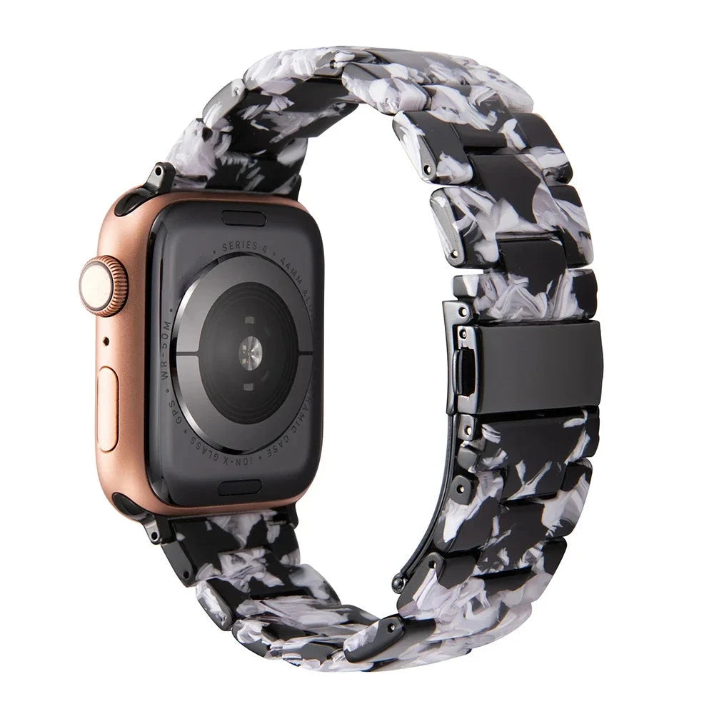 Transparent Resin Apple Watch Band with Stainless Steel Buckle, Compatible with Apple Watch Series 1-8, SE, and Ultra (38mm, 40mm, 41mm, 42mm, 44mm, 45mm, 49mm) - Wearable Upgrades 