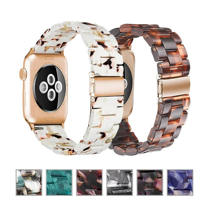 Transparent Resin Apple Watch Band with Stainless Steel Buckle, Compatible with Apple Watch Series 1-8, SE, and Ultra (38mm, 40mm, 41mm, 42mm, 44mm, 45mm, 49mm) - Wearable Upgrades 