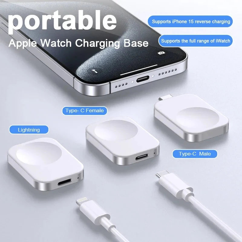 VIKEFON Portable Wireless Charger for Apple Watch SE – Magnetic USB Charger for iWatch Series 9, 8, 7, 6, 5, 4, SE – Fast Charging Station - Wearable Upgrades 
