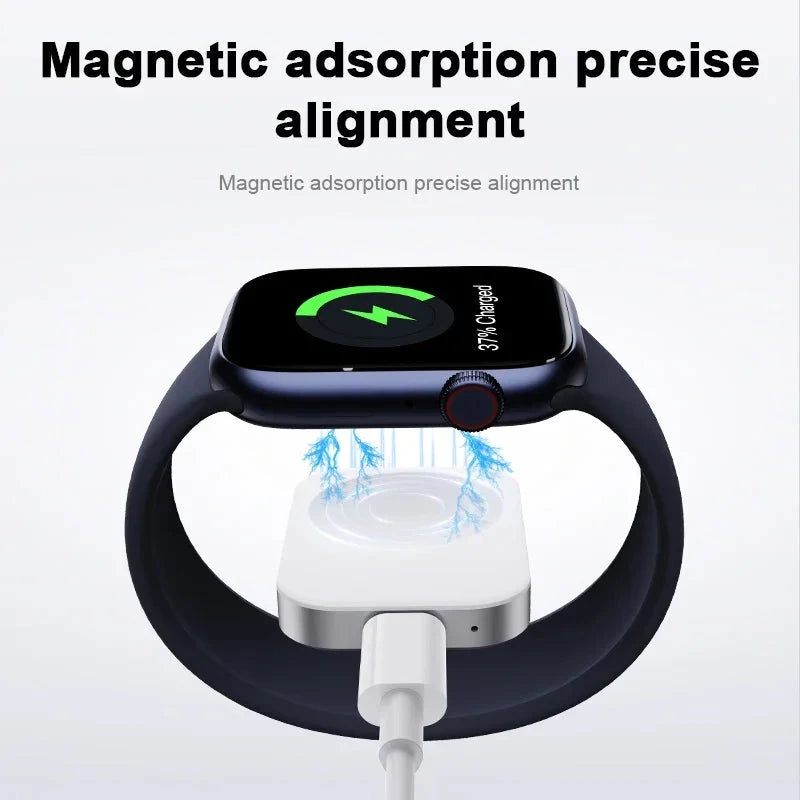 VIKEFON Portable Wireless Charger for Apple Watch SE – Magnetic USB Charger for iWatch Series 9, 8, 7, 6, 5, 4, SE – Fast Charging Station - Wearable Upgrades 