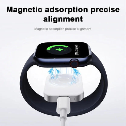 VIKEFON Portable Wireless Charger for Apple Watch SE – Magnetic USB Charger for iWatch Series 9, 8, 7, 6, 5, 4, SE – Fast Charging Station - Wearable Upgrades 